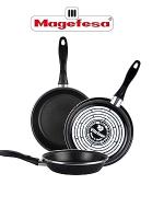 MAGEFESA Black - Sartén 30 cm de acero esmaltado, antiadherente bicapa reforzado, color negro exterior. Apta para todo tipo de cocinas, incluida inducción. 50% de ahorro energético. - details 0