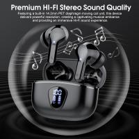 Auriculares Inalámbricos Bluetooth, Auriculares Bluetooth 5.3 con Controlador de 14,2 mm, Sonido Envolvente, 40Horas Cascos Inalámbricos con Reducción de Ruido, Pantalla LED, IP7 Impermeable, Blanco - details 0