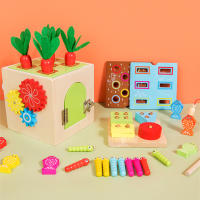 Juguete Montessori De Madera Kit De Juego Para Desarrollo Temprano En Edad De 3-6 Años Sorteo De Formas Y Caída De Bolas Caja De Permanencia De Objetos Con Monedas Y Zanahorias Para Niños Pequeños - details 14