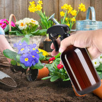 Botella De Rociador De 500ML Cuadrada Recargable Para Plantas Soluciones De Limpieza Cabello Jardinería Maquillaje Verde/marrón - details 15