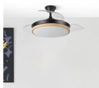 FABRILAMP PREMIUM Ventilador  Dc Evros 72w 6120lm Negro/haya 107d 3asp.desplegables 3000-4000-6000k Remoto+temp+memoria Incluye mando a distancia y dos tijas de 10 y 25 centímetro Productos originales calidad de confianza - details 0