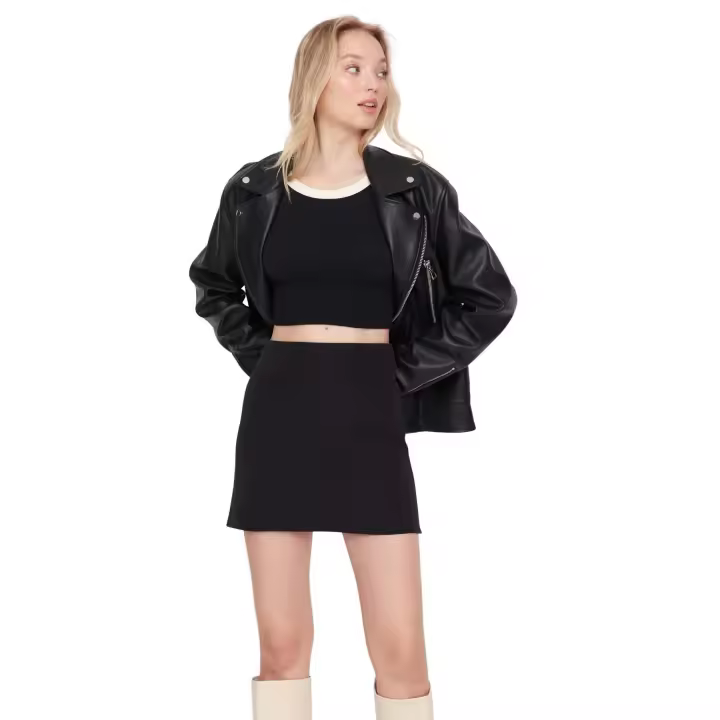 Trendyol Black A-Line Mini Length Woven Skirt Twoaw23Et00082 - 1