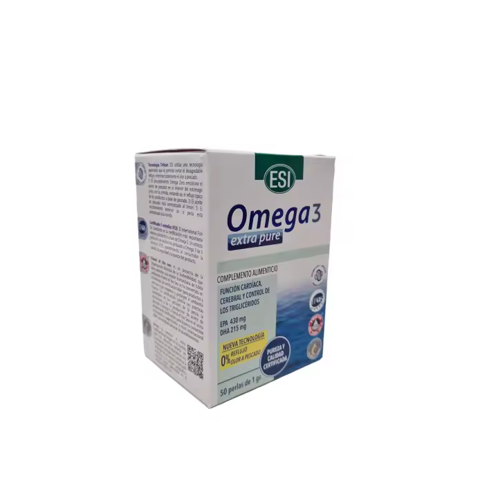 ESI - TREPAT DIET ESI Omega 3 - Suplemento Natural Extra Puro Omega 3 y Vitamina E, 50 Perlas [sin Olor] [sin Sabor] - 1