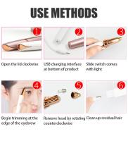 Borrador De Cejas Eléctrico Para Mujeres Pencil Shaper De Pelos Del Rostro Herramienta De Afeitado Painless Para Maquillaje - details 8