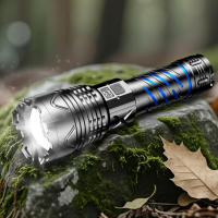 Linterna multifuncional de aleación de aluminio, potente y ligera, para exteriores, con pantalla eléctrica digital, recargable, resistente al agua, con zoom telescópico. - details 3