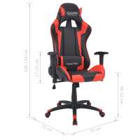vidaXL Silla de escritorio reclinable Racing de cuero artificial roja - details 5