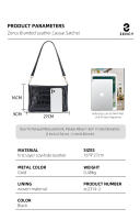 Bolso De Hombro Para Mujer Zency De Cuero Genuino Con Patrón De Flor De Piedra Y Piel De Cocodrilo Vintage Gran Capacidad Bandolera - details 1