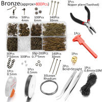 Kit De 800 Piezas Para Elaboración De Joyas Con Anillos De Salto Para Ganchos De Orejas Y Cremalleras Herramientas De Reparación Para DIY Joyería Set De Componentes Metálicos - details 1