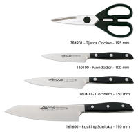 ARCOS Manhattan - Set de Cuchillos (3 Cuchillos + 1 Tijeras) - Acero Inoxidable Forjado Nitrum® - Mango POM - Taco de Madera - details 0