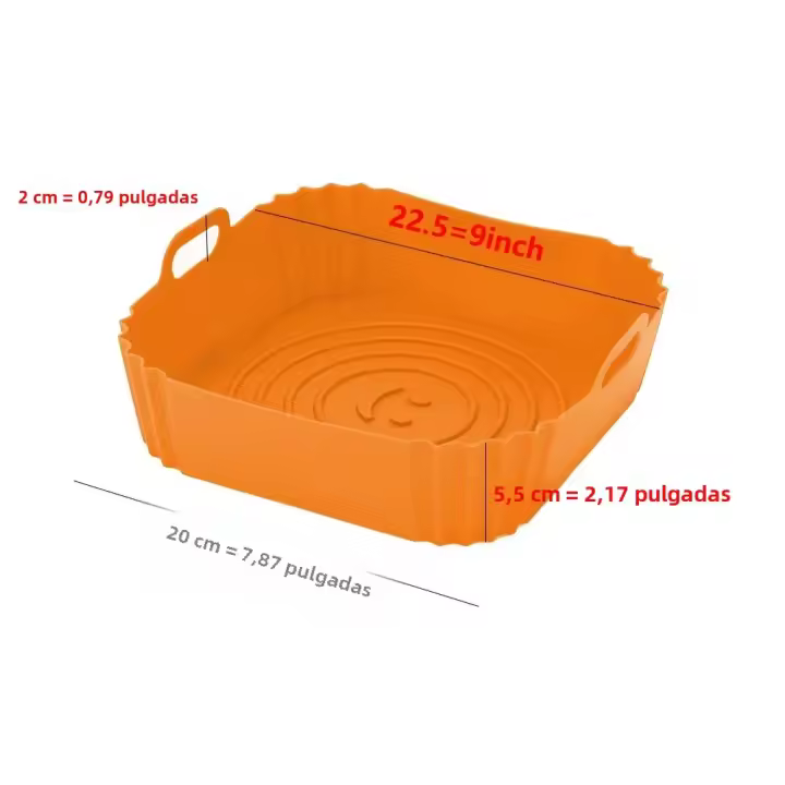 Alhadilla De Silicona Para Airfryer 22cm Accesorios Reutilizables Para Horno Y Fritura Eco-Amigable Banja De Hornear Para Pizza Y Chicken Frito - 1