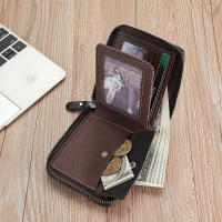Cartera De Cuero Para Hombre Lujo Monedero Con Bolsillo Para Monedas Y Tarjetas Cierre De Cremallera Antirrobo Para Regalos - details 8