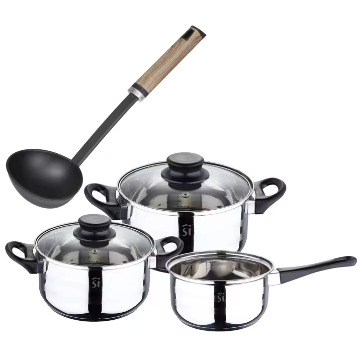 Pack batería de cocina 5 piezas + cazo de sopa 32cm en nylon – SAN IGNACIO - 1