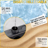 Outsunny Peso para Base de Sombrilla de 4 Piezas Base para Sombrilla Cuadrado Rellenable de Agua 60 kg Arena 70 kg o Mixto 80 kg para Base Cruzada Negro - details 4