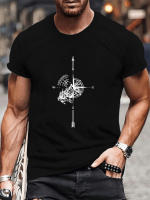 Camiseta De Verano Para Hombre Con Estampado Cuello Redondo Manga Corta Te De Estilo Casual Y Comodidad - details 4