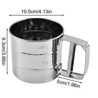 1PC Sieve De Harina De Acero Inoxidable Con Presión Manual Malla Fina Para Polvo De Levadura Azúcar Herramientas De Hornear Para La Cocina - details 8
