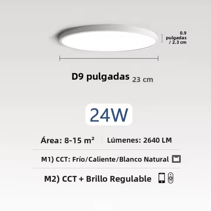 Lámpara De Techo Inteligente LED MARPOU 0.9 Pulgadas Para Dormitorio Moderna Y Ultrafina Para Habitación Control Remoto Por App - 1
