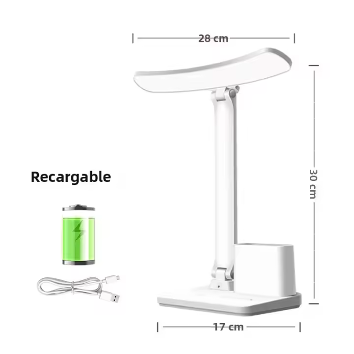 Lámpara De Escritorio LED Táctil Recargable USB Con 3 Niveles De Iluminación Protección Ocular Plegable Para Dormitorio Luz Nocturna Para Mesa - 1