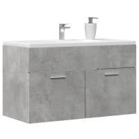 vidaXL Armario para lavabo madera contrachapada 90x38,5x46 cm en color Negro/Blanco y roble sonoma/Gris hormigón y más | almacenamiento funcional diseño moderno para baño dormitorio sala - details 2