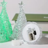 Árbol De Navidad De Cristal Con Luz Caliente Y Colorida Luz De Noche Con Estrella Decoración De Mesa Para Dormitorio Regalo De Velas Incluidas Fuente De Alimentación De Batería - details 8