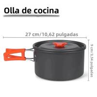 Kit De Cocina Para Camping 1 Pieza Set De Cocina Al Aire Libre Equipamiento De Aluminio Para Viajes Picnics BBQ Con Potencia Plástica - details 7