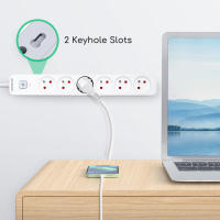 Aigostar Regleta alargador de 6 Tomas con Interruptor y Protección Infantil, 3/5 M, Francés, Blanco, 16A 250V - details 3