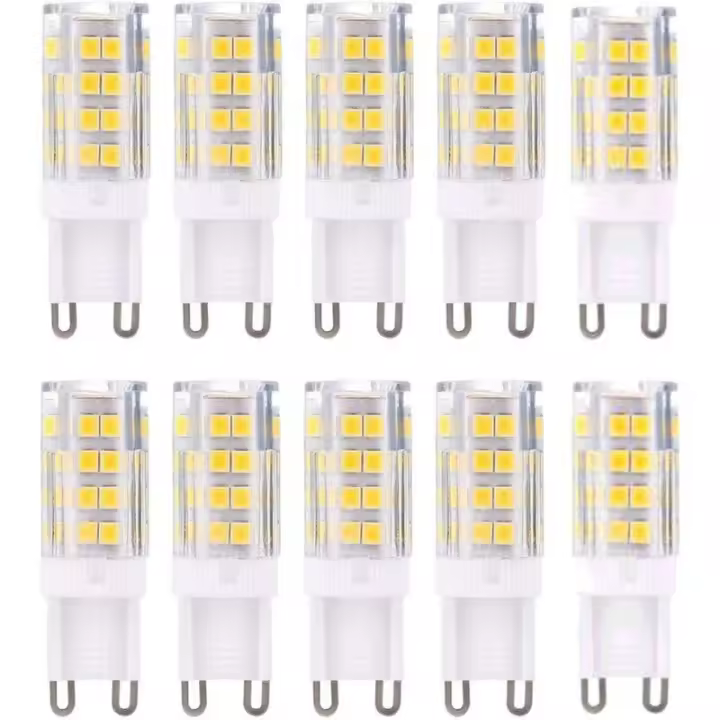 Bombillas LED G9, blanco cálido 3000 K, 5 W, equivalente a bombillas halógenas de 40 W, 380 lúmenes, no regulables, paquete de 10 [Clase energética A+] - 1