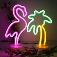 2pcs Luz LED Neón Para Flamencos Y Palmeras, Alimentada Por USB/baterías, Luces Decorativas Para Habitación Cumpleaños Fiesta De Verano Modernas - details 4