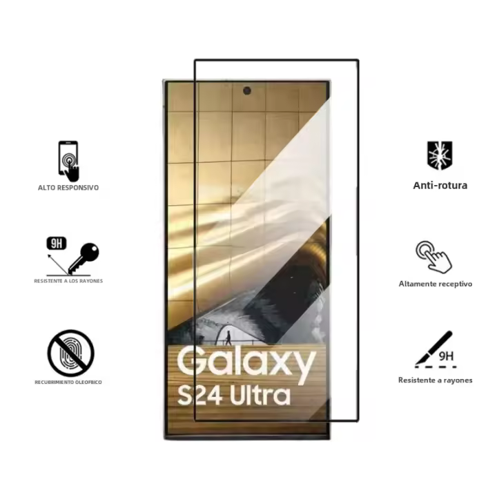 Protector De Pantalla De Vidrio Templado 9H Para Samsung Galaxy S24 Ultra S24+Plus S24Ultra Fácil Instalación Privacidad Antipolvo Protector De Pantalla HD Anti- Spy Anti- Huella Anti- Raspador Resistente Al Agua - 1