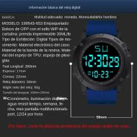 Reloj Deportivo Electrónico Para Hombres Y Adolescentes Multifuncional Impermeable Luminoso Militar Exterior LED Digital Reloj De Pulsera Para Niños - details 4
