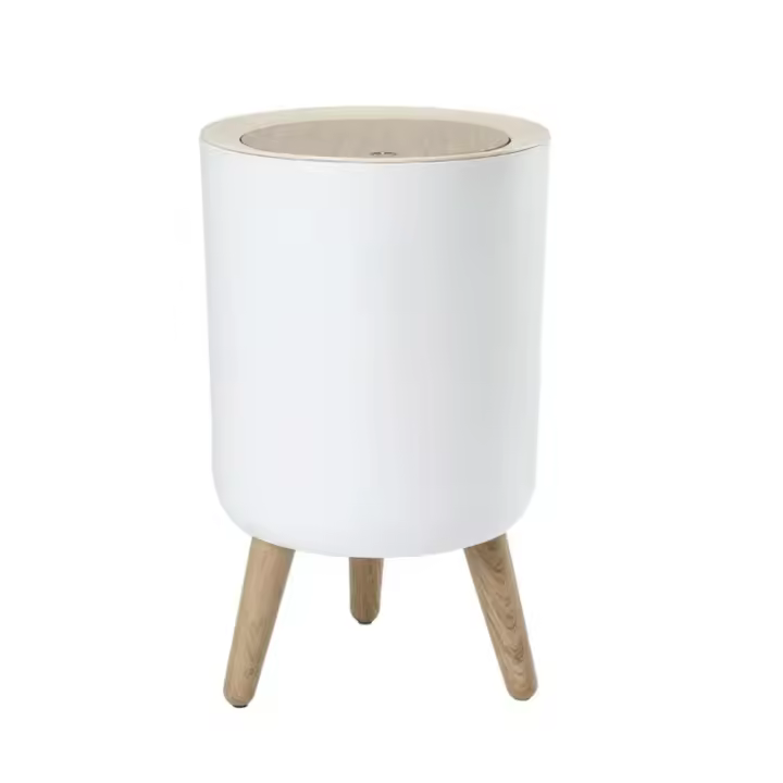 Cesta De Basura De Madera Para Cocina Baño Sala De Estar Oficina Hotel Estilo Pressionado Material PP Tipo De Almacenamiento Stando - 1