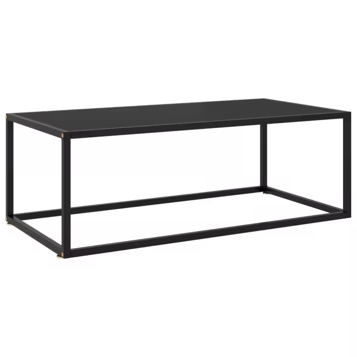 vidaXL Mesa de centro negra con vidrio negro 100x50x35 cm - 1