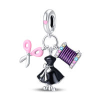Reloj De Desayuno Con Encantos Diarios De Plata 925 Pendientes De Cuentas Exquisitos Para Pulseras DIY Joyería Colores Plata Rosa Azul Morado Rojo - details 21