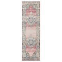 vidaXL Alfombra de interior/exterior diseño vintage ARBIZU 80x250 cm Color Rosa,  Multicolor,  Gris claro y mas Alfombras de área  Alfombra de Piso para Sala de Estar Dormitorio Habitación Salón - details 1