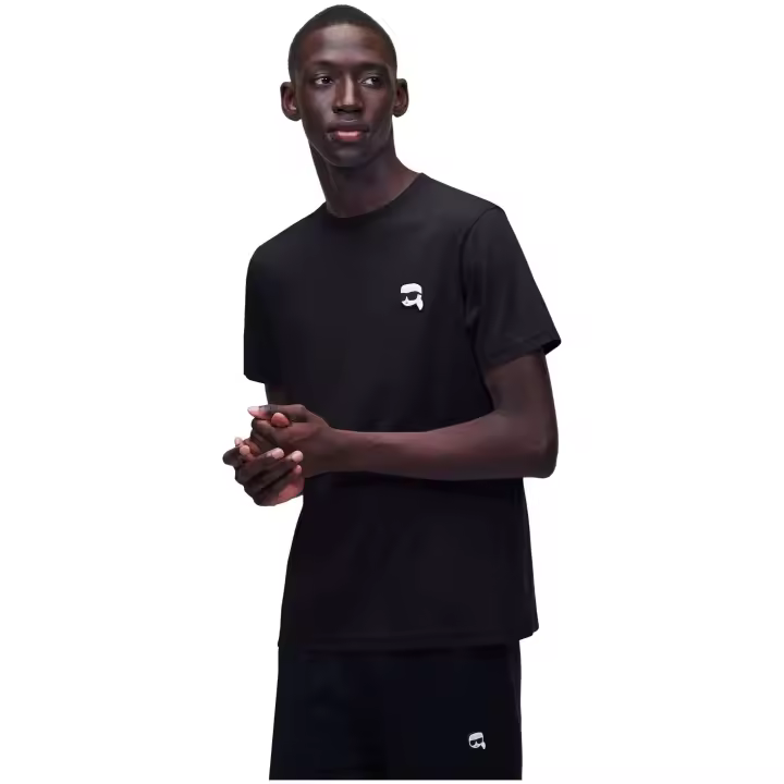 Camiseta KARL LAGERFELD Básica Ikon con Avatar Engomado Color Negro - 1