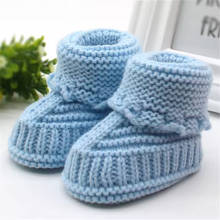 Botitas De Invierno Para Bebés Hombres Y Mujeres Hechas a Mano Primera Caminata De Niños Doble Calentamiento Antideslizante Material De Tela - 1