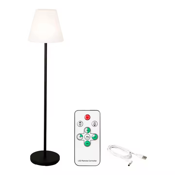 Lámpara de Pie Lumineo Blanco y Negro Exterior E Interior 150cm - 1