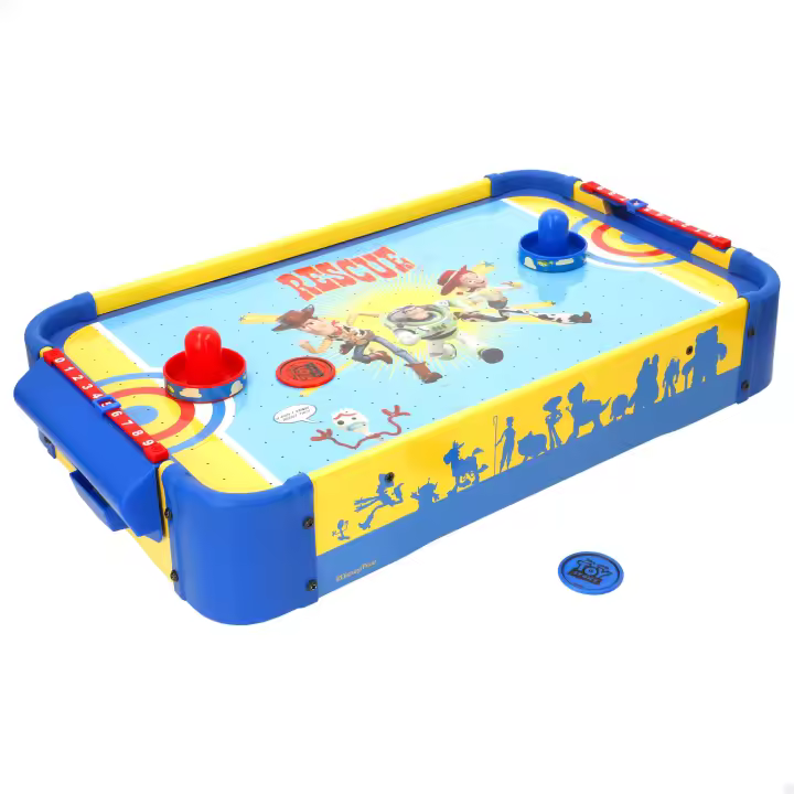 Toy Story - Air Hockey de mesa 53x31x9 cm, licencia oficial Disney, dos jugadores, discos incluidos, marcador incluido, Buzz Lightyear, superhéroes, dibujos animados, juegos de mesa infantiles, arcade, recomendado a partir de 4 años - 1
