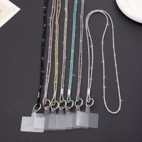 Lanyard De Lujo Con Rhinestone Caja De Cristal Plateado Antipérdida Con Colgante Para Teléfono Móvil Correa De Lanyard De Género Unisex Tamaño 65cm - details 0