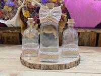 Set de cuatro piezas para la Ceremonia de las arenas Bodas tarros de cristal decorados con cinta de arpillera y lazo sobre una rodaja de madera para la ceremonia de las arenas - details 0