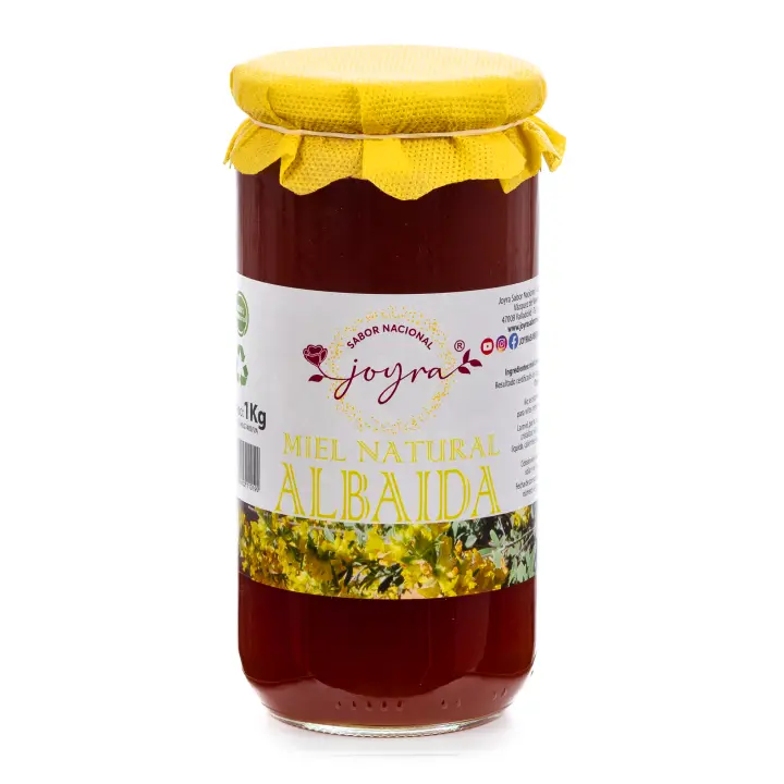 ARTE SABOR Miel 100% natural, pura, cruda, de Albaida. Tarro de cristal de 1000gr 8x8x17 Cm. - 1