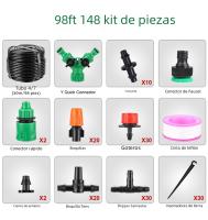Sistema De Riego Para Jardín Kit De Riega Drip Con Tubo Automático Ajustable Instalación Sencilla Ahorro De Agua Herramientas De Jardinería - details 0