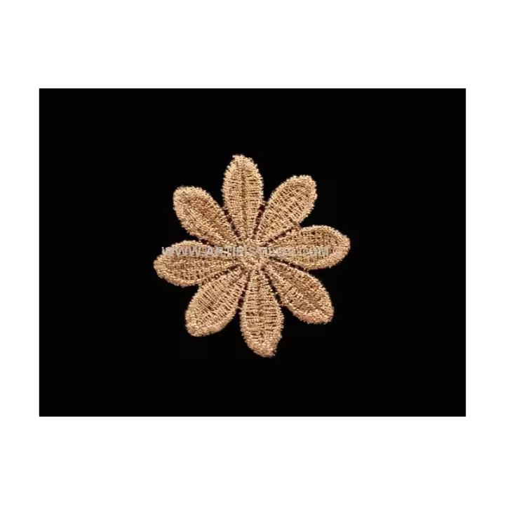 Aplicación Flor Metalizada 5cm - Bronce, Negro y Oro - Mercería y Accesorios - 1