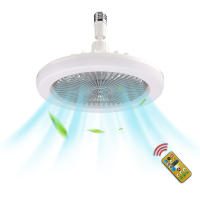 Ventilador de techo LED, 3 temperaturas de color, 3 velocidades, con control remoto, 110 V de alta potencia, bombilla de bajo consumo ultrabrillante, casquillo E27, ideal para sala de estar y dormitorio, color gris. - details 1