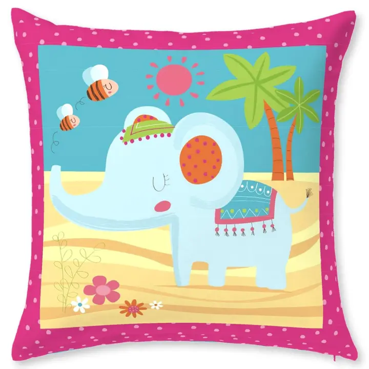 JVR - Cojin algodón modelo THAI  - Tejido 100% Algodón - Estampado digital - Fabricado en España - Medidas 60x60 - 1
