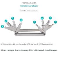 Kit De Reparación De Bicicleta 8 En 1 Herramientas Para Motocicleta MTB Carretera Herramienta Plegable Hexagonal Llave De Radio Para Bicicleta De Montaña Y Carretera - details 2
