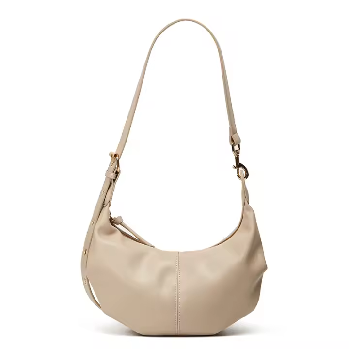 Bolso De Mano Para Mujer Estilo Moderno Con Pliegues Ajustable Correa Color Negro Y Otoño Blanco Adecuado Para Uso Diario - 1