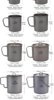 Taza De Camping Widesea De Titanio Para Viajes Y Picnics Utensilios De Mesa Para Exterior Sin Plegable Capacidad De 0.6L - details 2