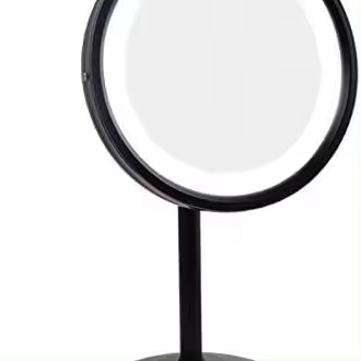FCS Bathroom Espejo de Aumento con luz LED 3X, Espejo de Maquillaje de Mesa con Cable, Espejo para Maquillaje LED, 21,5 cm (Color: Negro) - 1