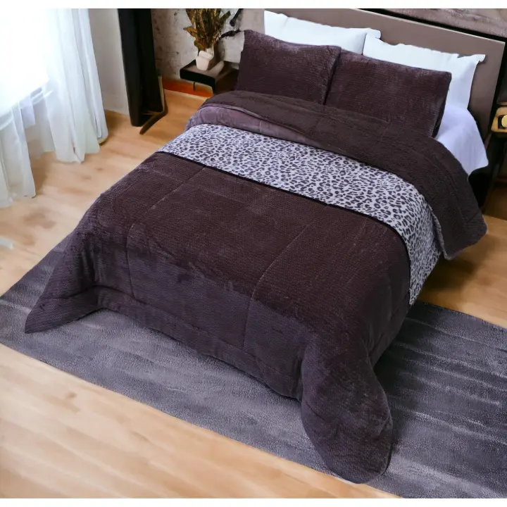 KingnetStore - Edredón Nórdico Franela 650 gr/m2 Gramaje con Borreguito Sherpa Ultra Suave y Cálido, Set de Cama con Fundas de Almohada Para Cama 80 90 105 135 150 160 180 CM Edredón invierno, +Relleno Cojin Hipoalérgico 50x70 CM Elegible - 1