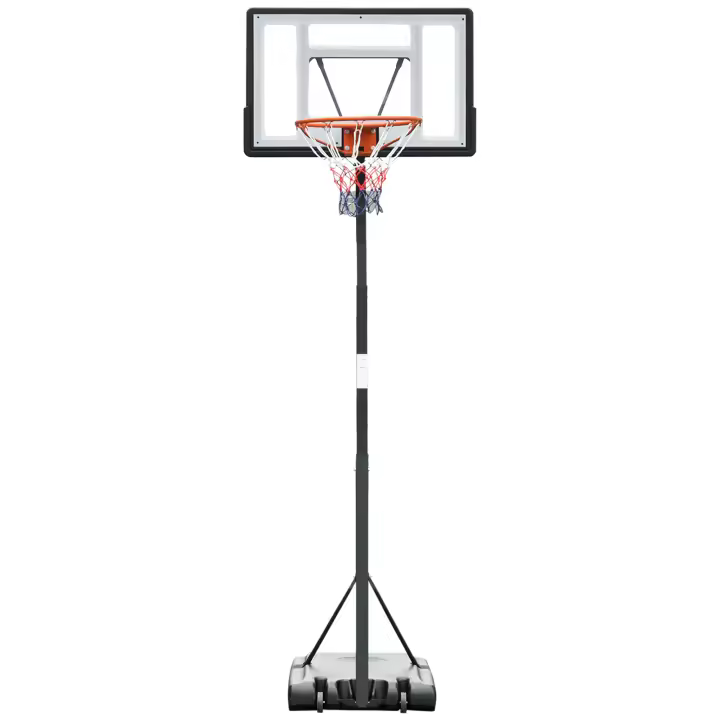 HOMCOM Canasta de Baloncesto con Soporte Móvil con Ruedas Aro de Basket Ajustable en Altura con Base Rellenable para Niños y Adultos 90x165x302-352 cm Negro - 1